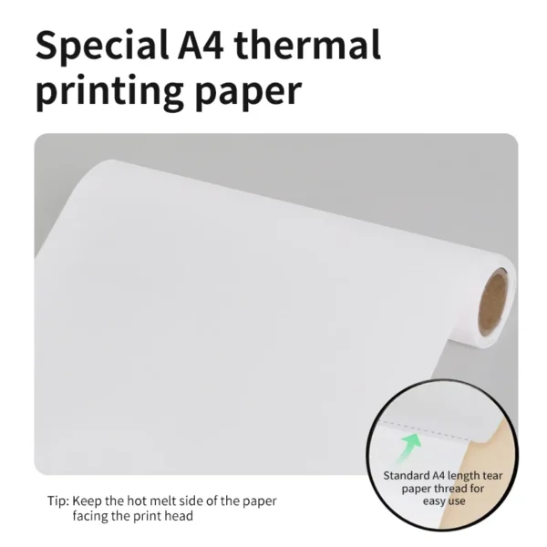 Inkless Portable A4 Thermal Printer Bluetooth PDF Excel Word Document Printing Machine Paper Roll For Office Work Home School - Image 5
