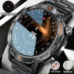 2024 New outdoor Military Compass smartwatch Men's 360*360 HD AMOLED screen Heart Rate Bluetooth Talk IP68 waterproof smartwatch