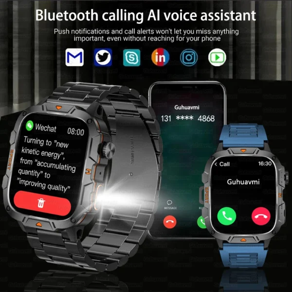For Xiaomi Sports Smart Watch Men 1.96" AMOLED Screen GPS Tracker LED Flashlight 420mAh Battery Waterproof Bluetooth Call Watch - Image 3