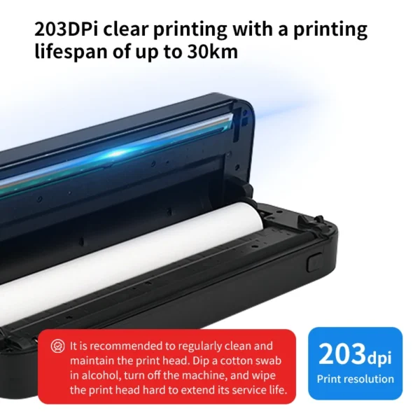 Inkless Portable A4 Thermal Printer Bluetooth PDF Excel Word Document Printing Machine Paper Roll For Office Work Home School - Image 6