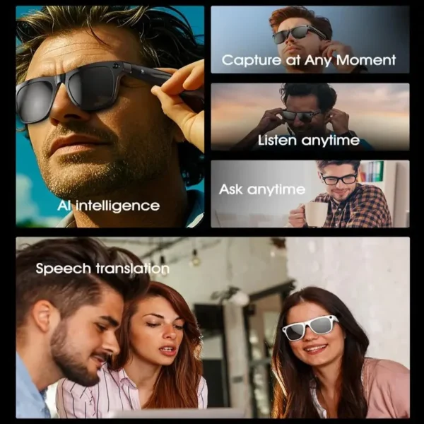 Xiaomi 4K HD Smart Glasses AI GPT Camera Bluetooth Call 260Mah Battery Voice Assistant Translate Identify Objects Smart Glasses - Image 2