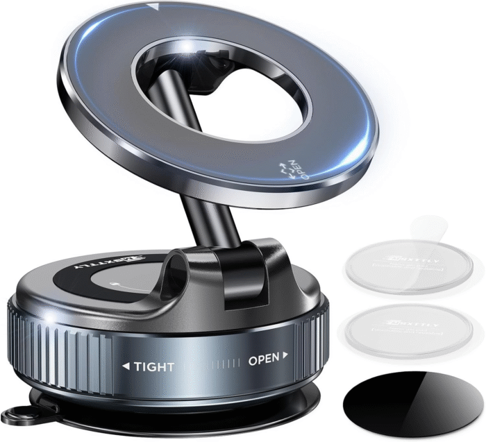 Vacuum Magnetic Phone Holder 2026 – Suction Cup Mount with Nano Gel Pads & 360° Rotation