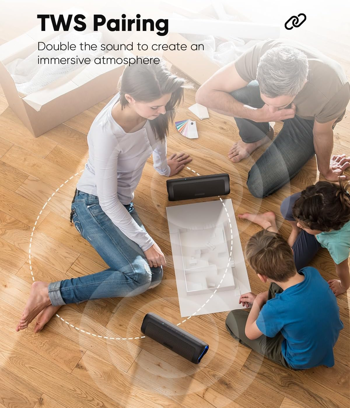Bluetooth Speaker – Waterproof, Deep Bass, 20H Playtime, TWS Pairing, LED Lights - Image 6