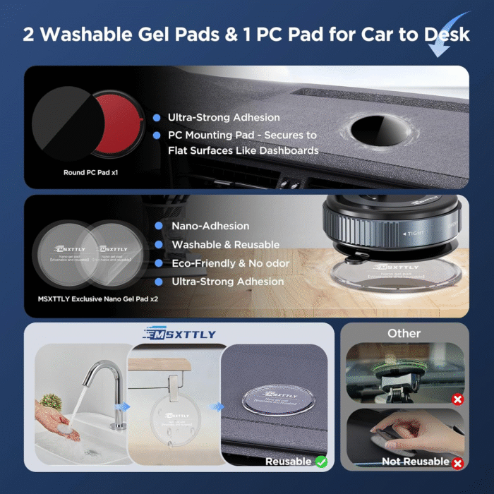 Vacuum Magnetic Phone Holder 2026 – Suction Cup Mount with Nano Gel Pads & 360° Rotation - Image 2