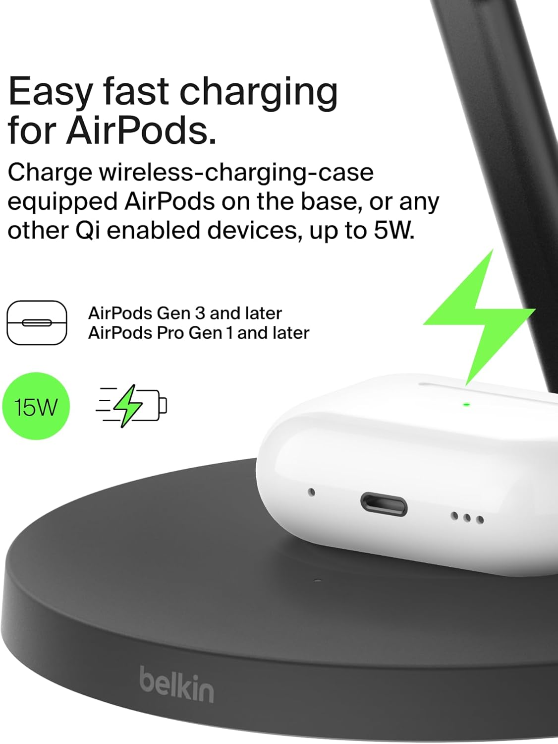 3-in-1 MagSafe Wireless Charger Station – iPhone, Apple Watch, AirPods, 15W Fast Charge - Image 5
