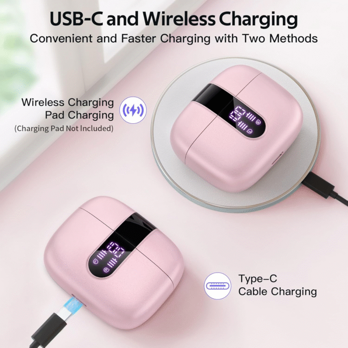 TAGRY X08 True Wireless Earbuds – 60H Playtime, LED Display, Wireless Charging - Image 3