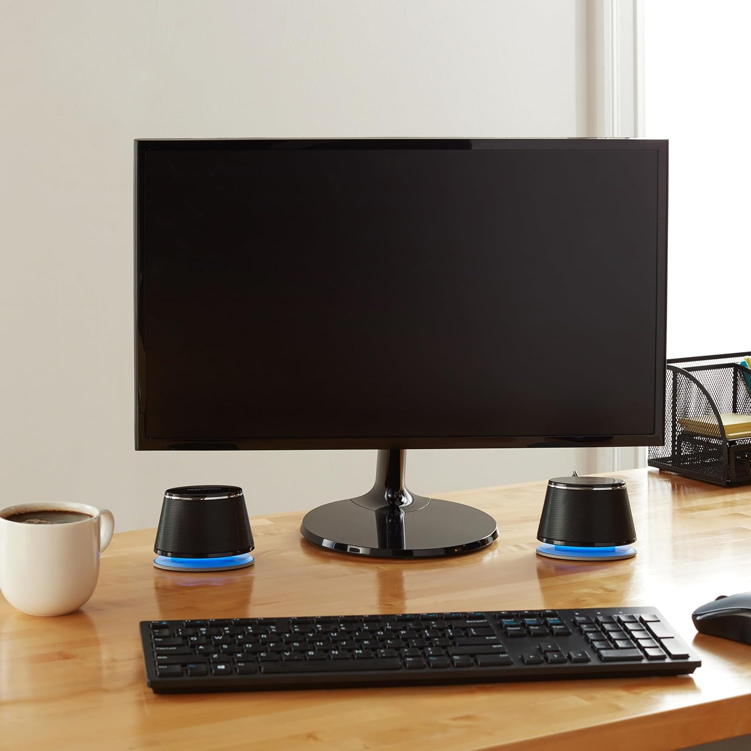 USB Powered Stereo 2.0 Computer Speakers with 3.5mm AUX Input – Compact PC Laptop Audio Set, Black - Image 6