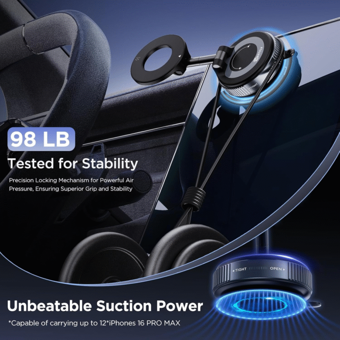 Vacuum Magnetic Phone Holder 2026 – Suction Cup Mount with Nano Gel Pads & 360° Rotation - Image 5