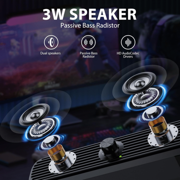 USB Powered Computer Speakers – Wired Stereo Sound with Volume Control, 3.5mm AUX for PC, Laptop & Tablet - Image 3