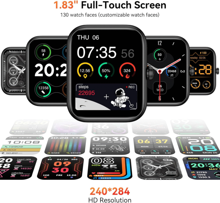 Smart Watch with Alexa & Bluetooth Calls | 1.83" HD Fitness Tracker for Men & Women | IP68 Waterproof - Image 3
