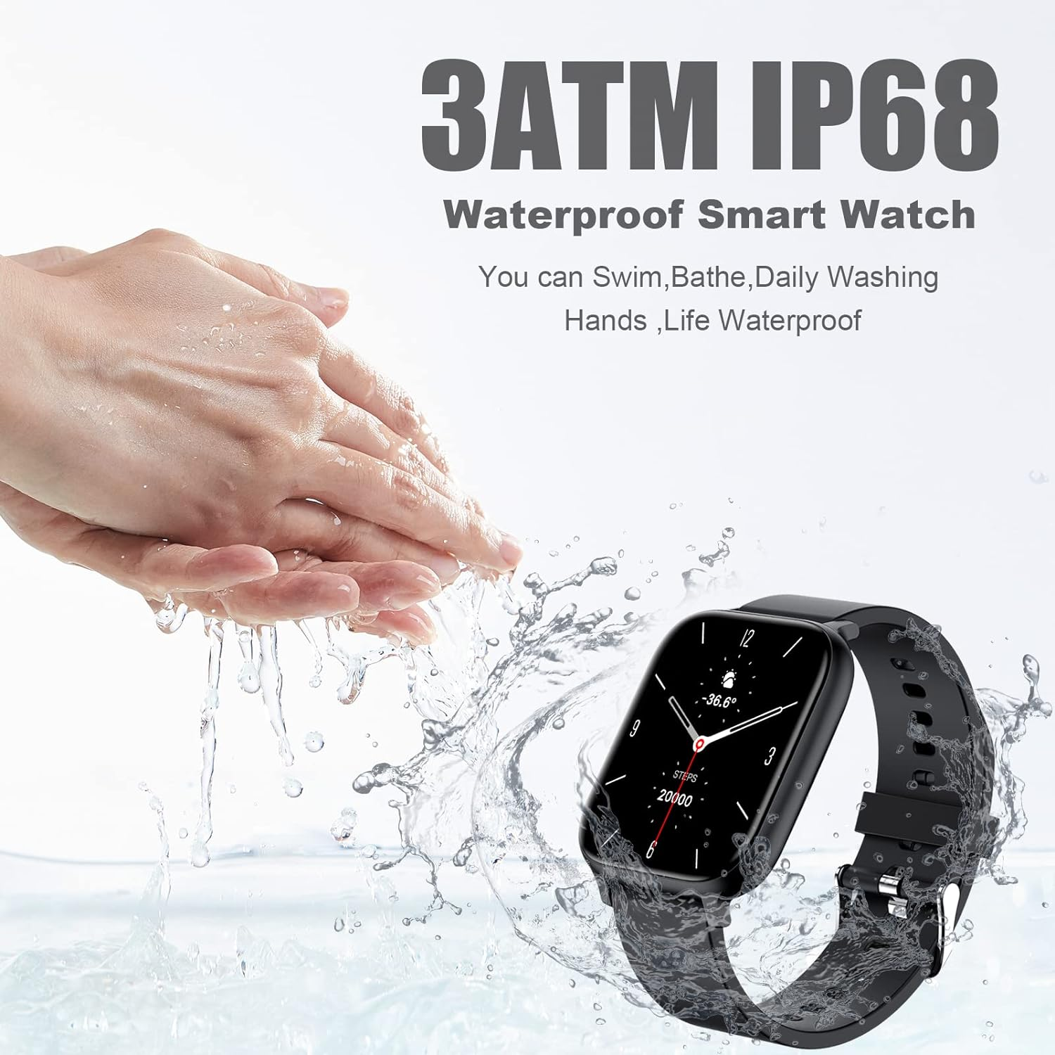 Smart Watch for Men & Women | 1.83" Full Touch Screen | Bluetooth Fitness Tracker with Heart Rate & Sleep Monitor | IP68 Waterproof Smartwatch - Image 6