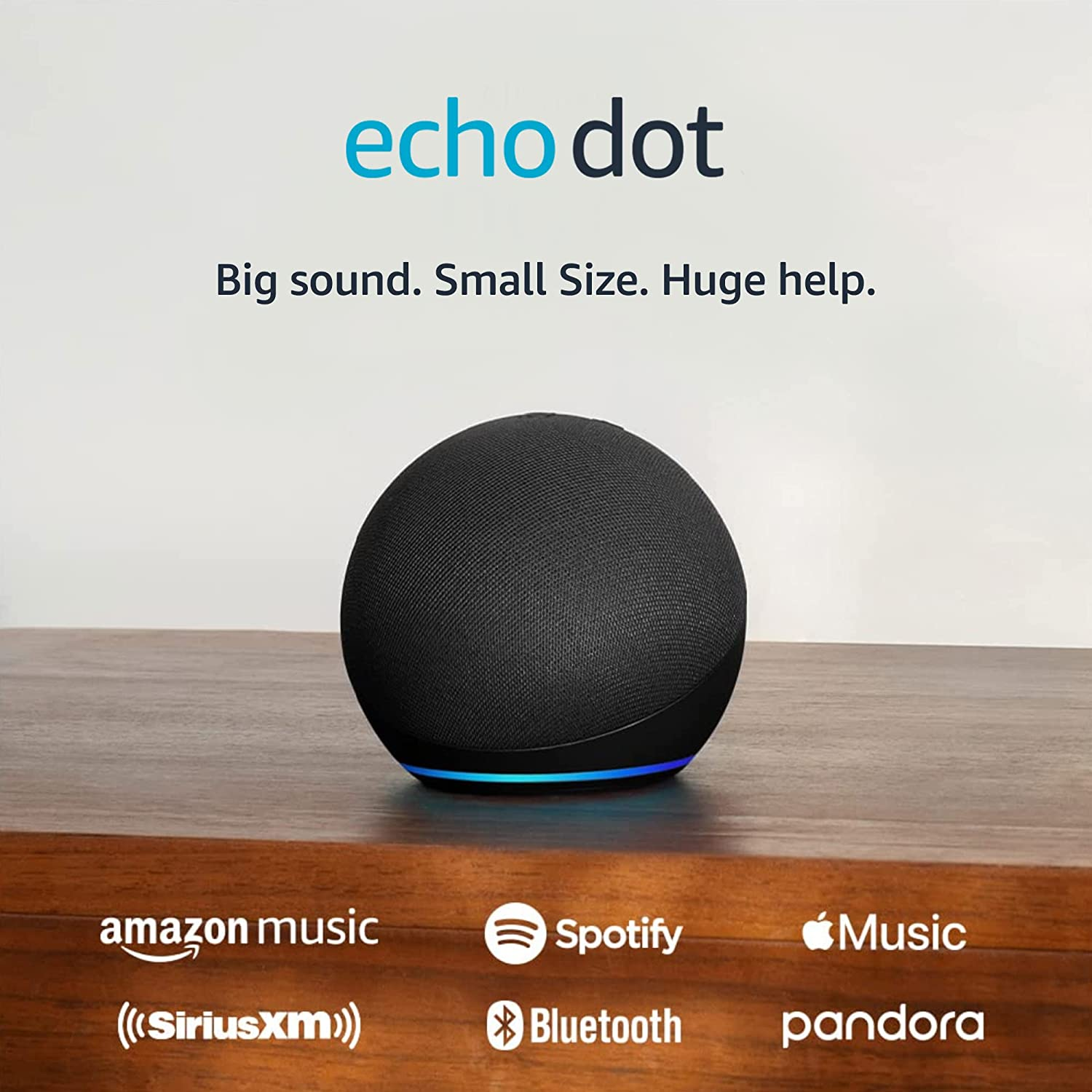 Echo Dot Alexa Smart Speaker – Charcoal, Vibrant Sound for Home & Office