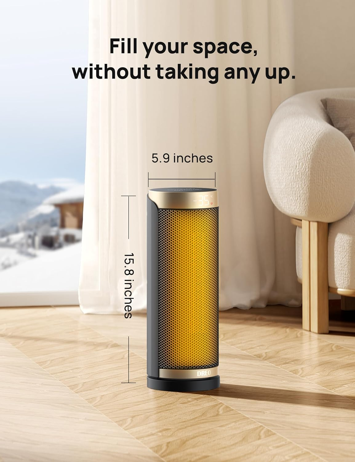 1500W Space Heater Indoor Electric Heater w/ Thermostat, Remote & Timer - Image 9