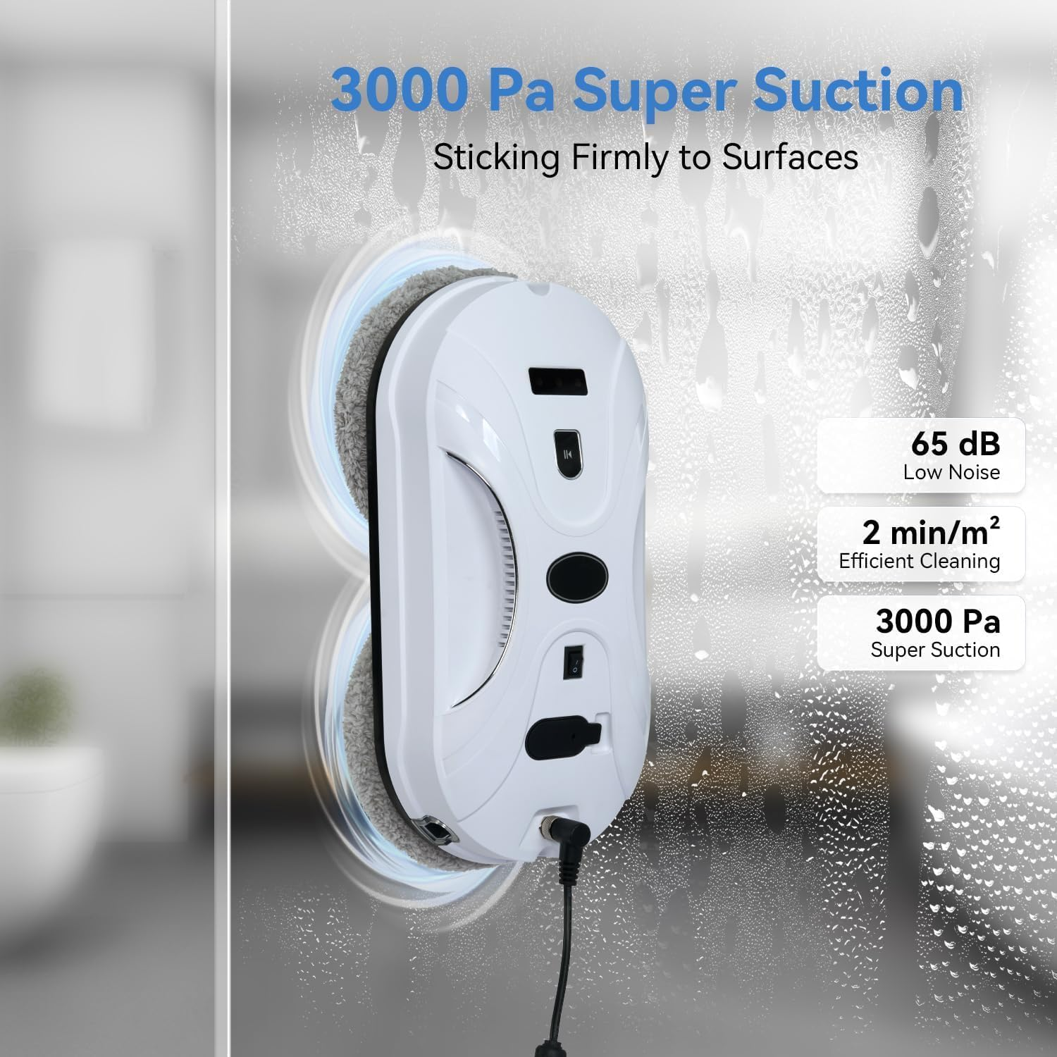 2025 Smart Window Cleaning Robot 3000Pa Dual Spray Auto Glass Cleaner SS1 - Image 3