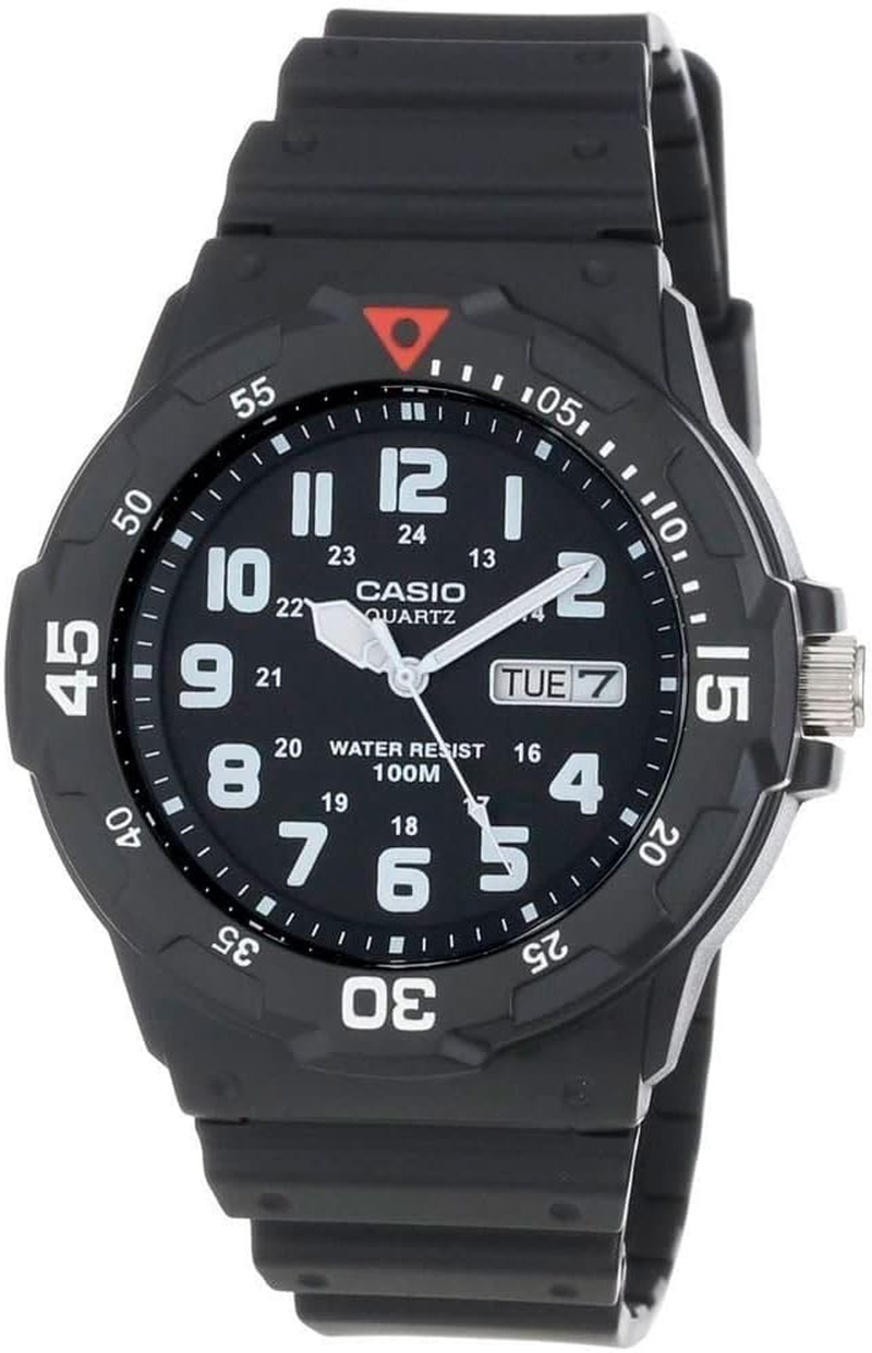 Casio MRW200H Series – Unisex Analog Watch, 100M Water Resistant, Date Display, Resin Band, 3-Year Battery