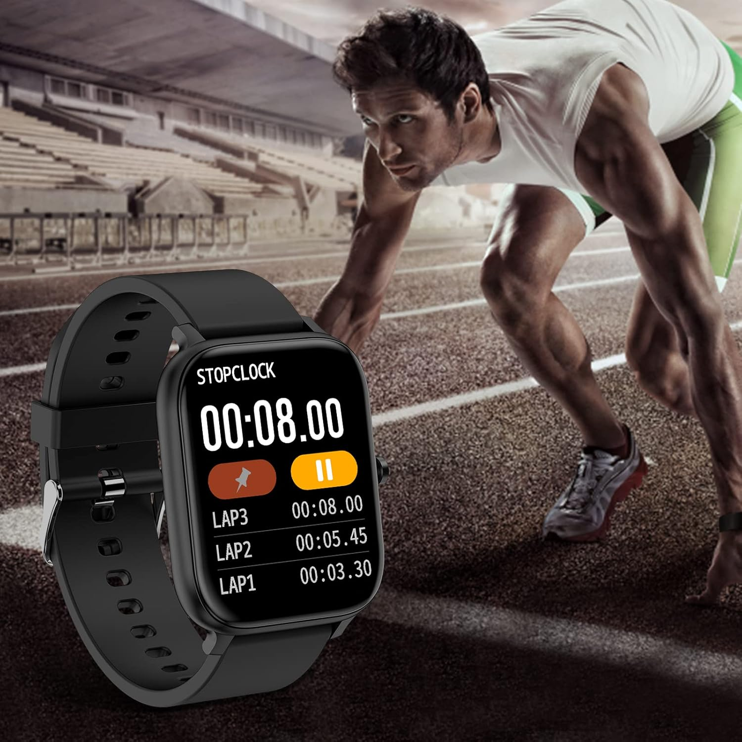 Smart Watch for Men & Women | 1.83" Full Touch Screen | Bluetooth Fitness Tracker with Heart Rate & Sleep Monitor | IP68 Waterproof Smartwatch - Image 3
