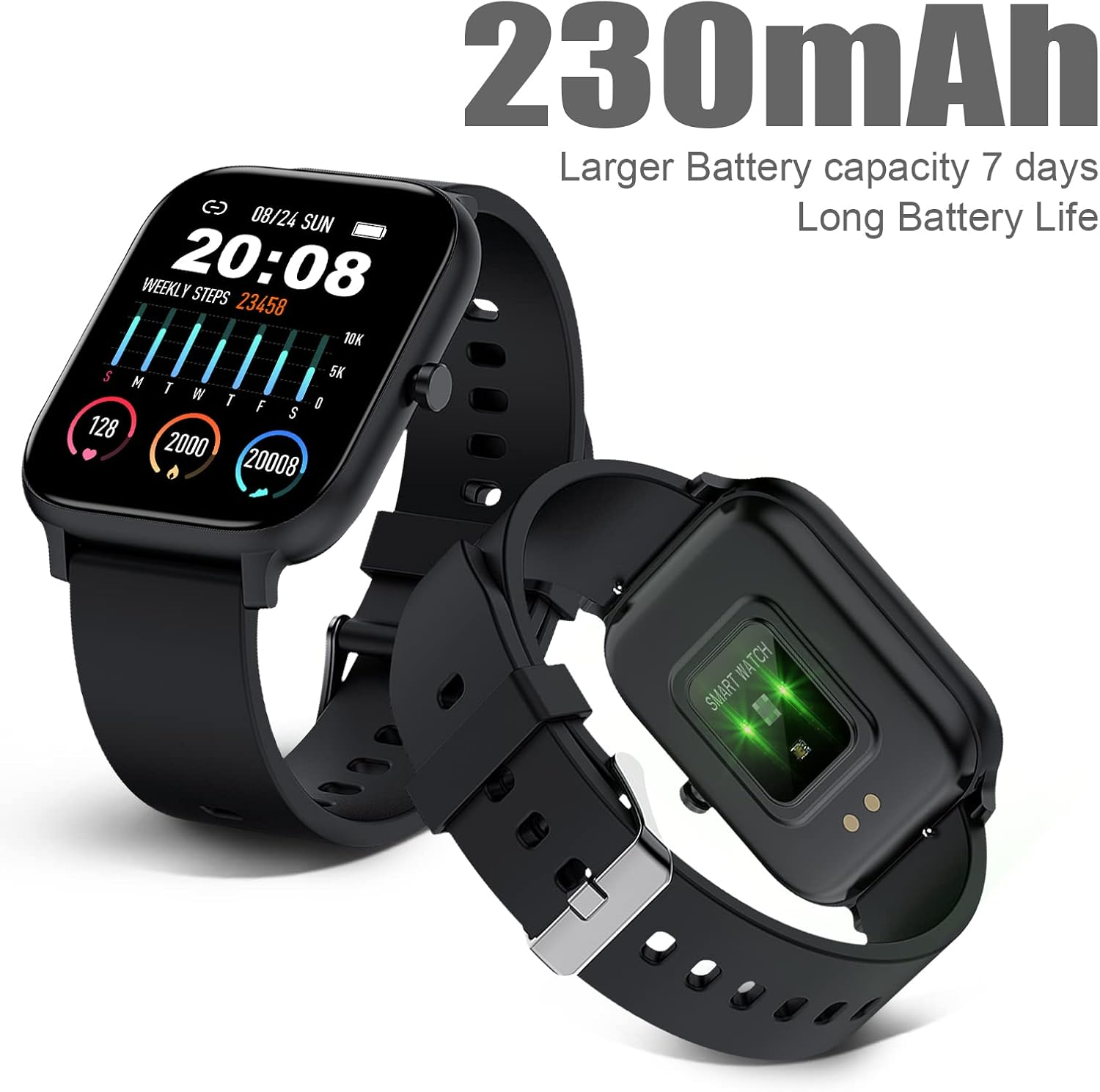 Smart Watch for Men & Women | 1.83" Full Touch Screen | Bluetooth Fitness Tracker with Heart Rate & Sleep Monitor | IP68 Waterproof Smartwatch - Image 7