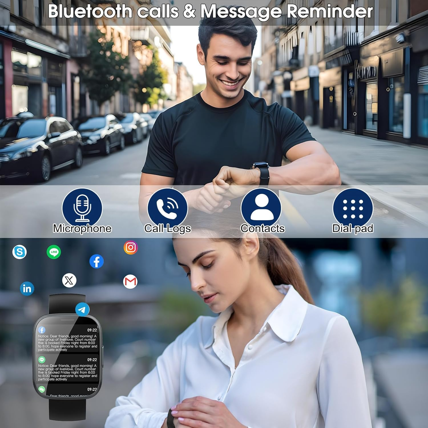 Smart Watch for Men & Women | 1.95" HD Touchscreen | Bluetooth Calling & Notifications | - Image 2