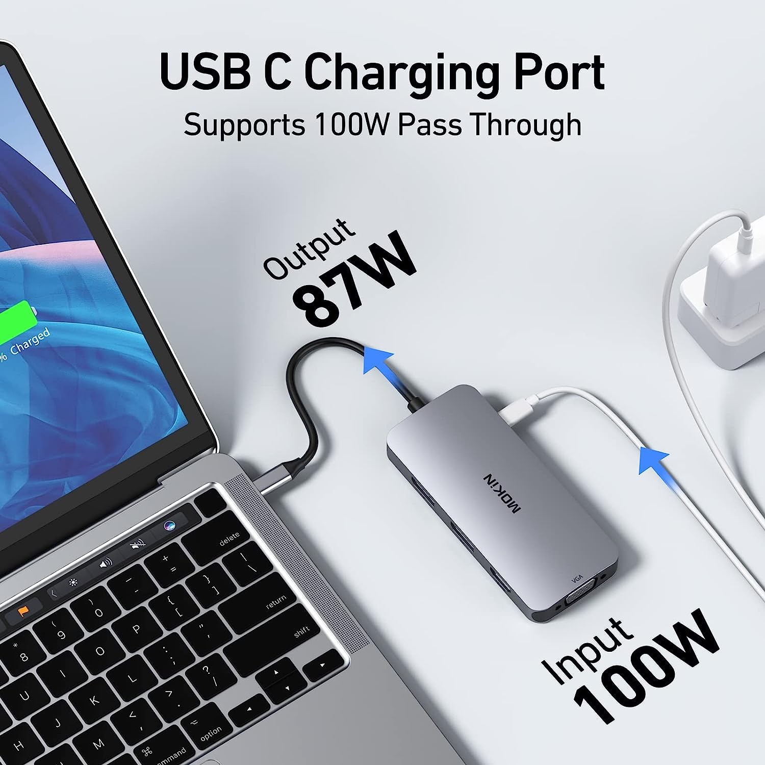 MOKiN 8-in-1 USB C Docking Station Dual DP HDMI VGA Hub with 100W PD - Image 3