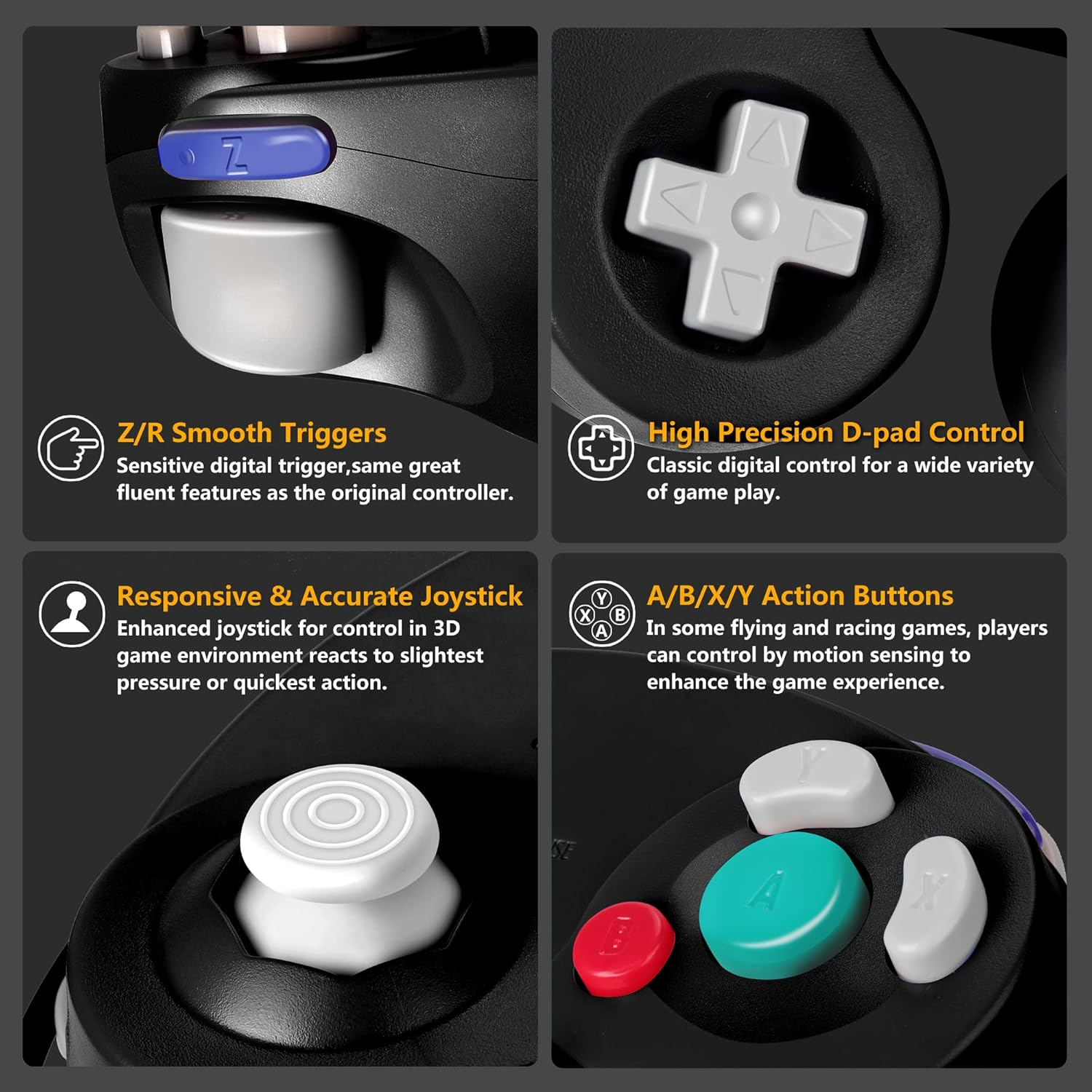 GameCube Wired Controller for Nintendo Wii/GameCube โ Classic Black - Image 4