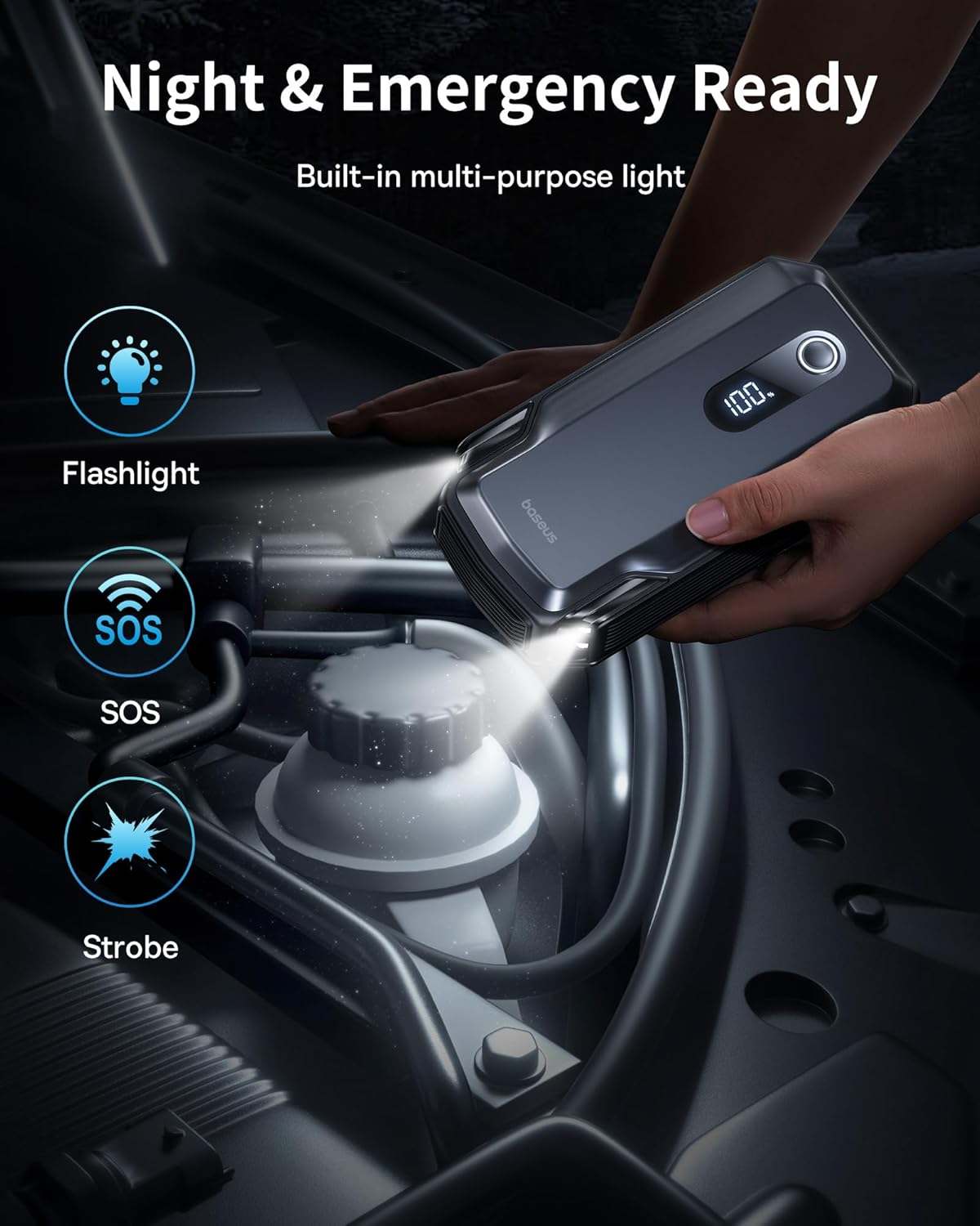 8000A 20000mAh Portable Jump Starter 12V Car Battery Pack with 30W Power Bank - Image 5