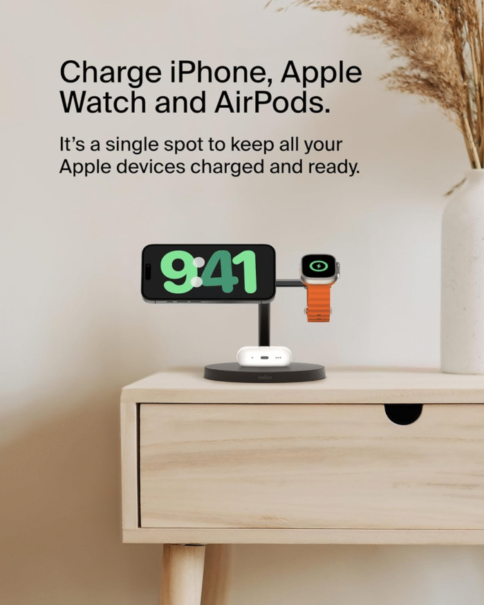 3-in-1 MagSafe Wireless Charger Station – iPhone, Apple Watch, AirPods, 15W Fast Charge - Image 2