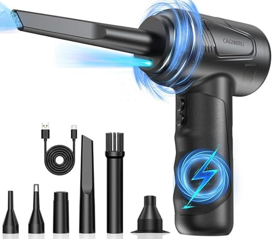 Cordless Electric Air Duster – 3-Speed USB Keyboard & PC Cleaner with LED Light