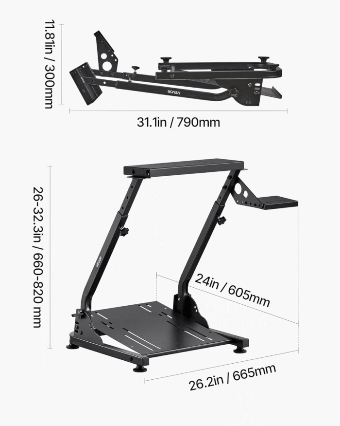 Racing Wheel Stand | Foldable Adjustable Simulator for Logitech & Thrustmaster - Image 7