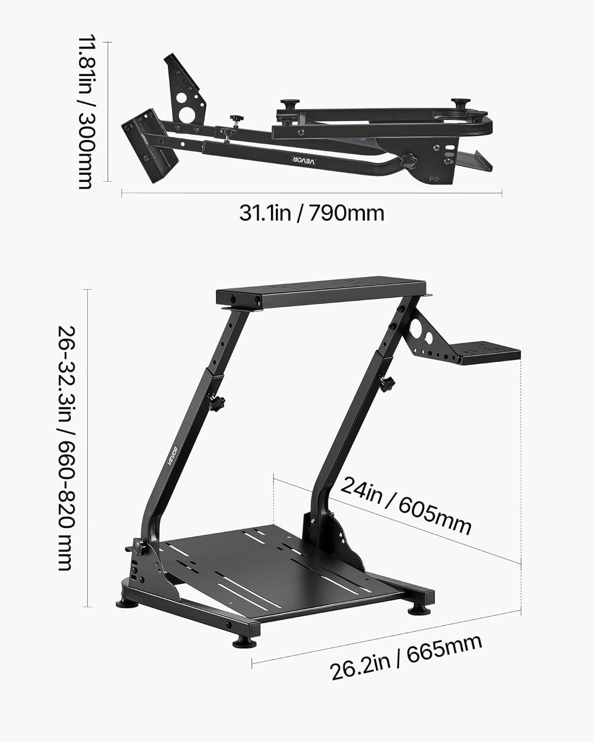 Racing Wheel Stand | Foldable Adjustable Simulator for Logitech & Thrustmaster - Image 7