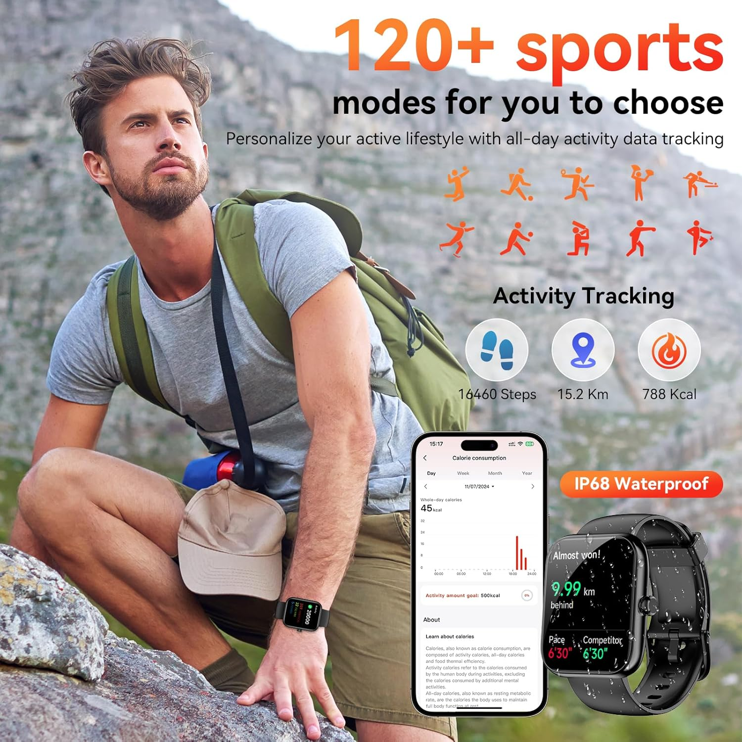 Smart Watch with Alexa & Bluetooth Calls | 1.83" HD Fitness Tracker for Men & Women | IP68 Waterproof - Image 4