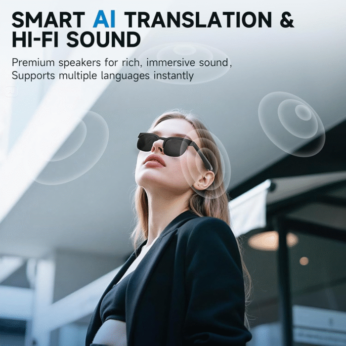 AI Smart Translator Glasses Bluetooth 5.0 Audio & Voice Assistant | 110+ Language Translation - Image 2