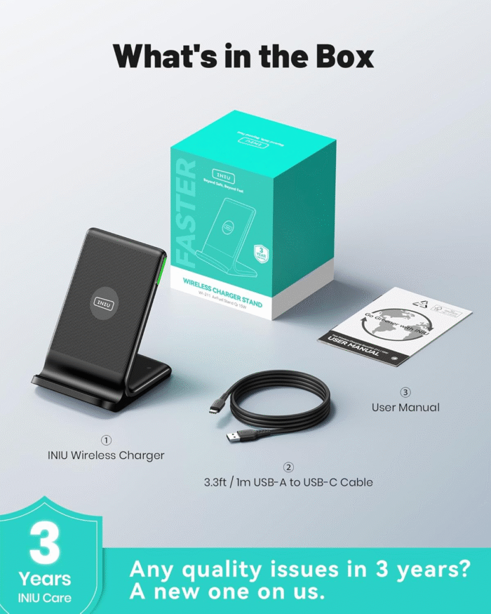 15W Wireless Charger Stand – Fast Qi Charging for iPhone & Samsung - Image 9