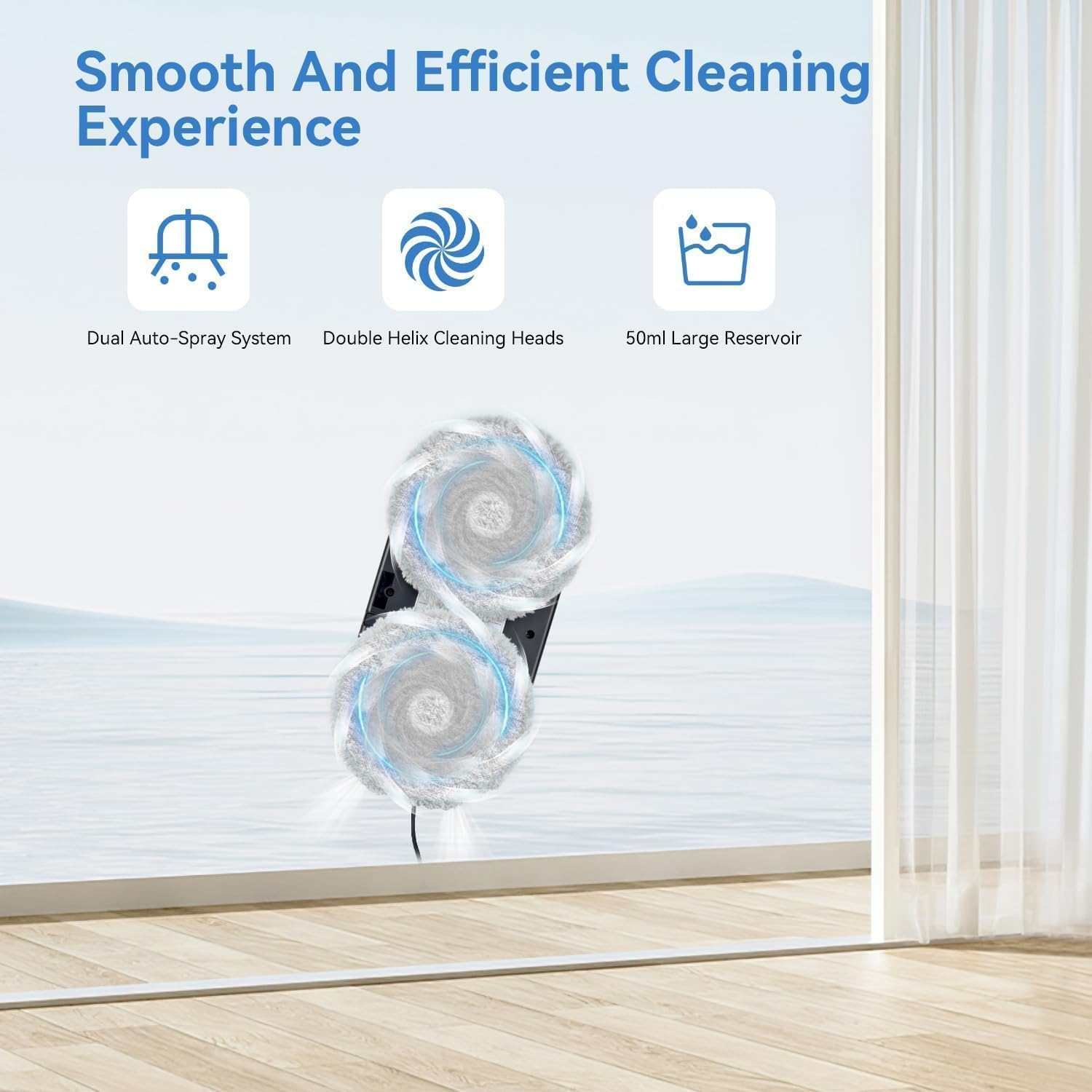 2025 Smart Window Cleaning Robot 3000Pa Dual Spray Auto Glass Cleaner SS1 - Image 4
