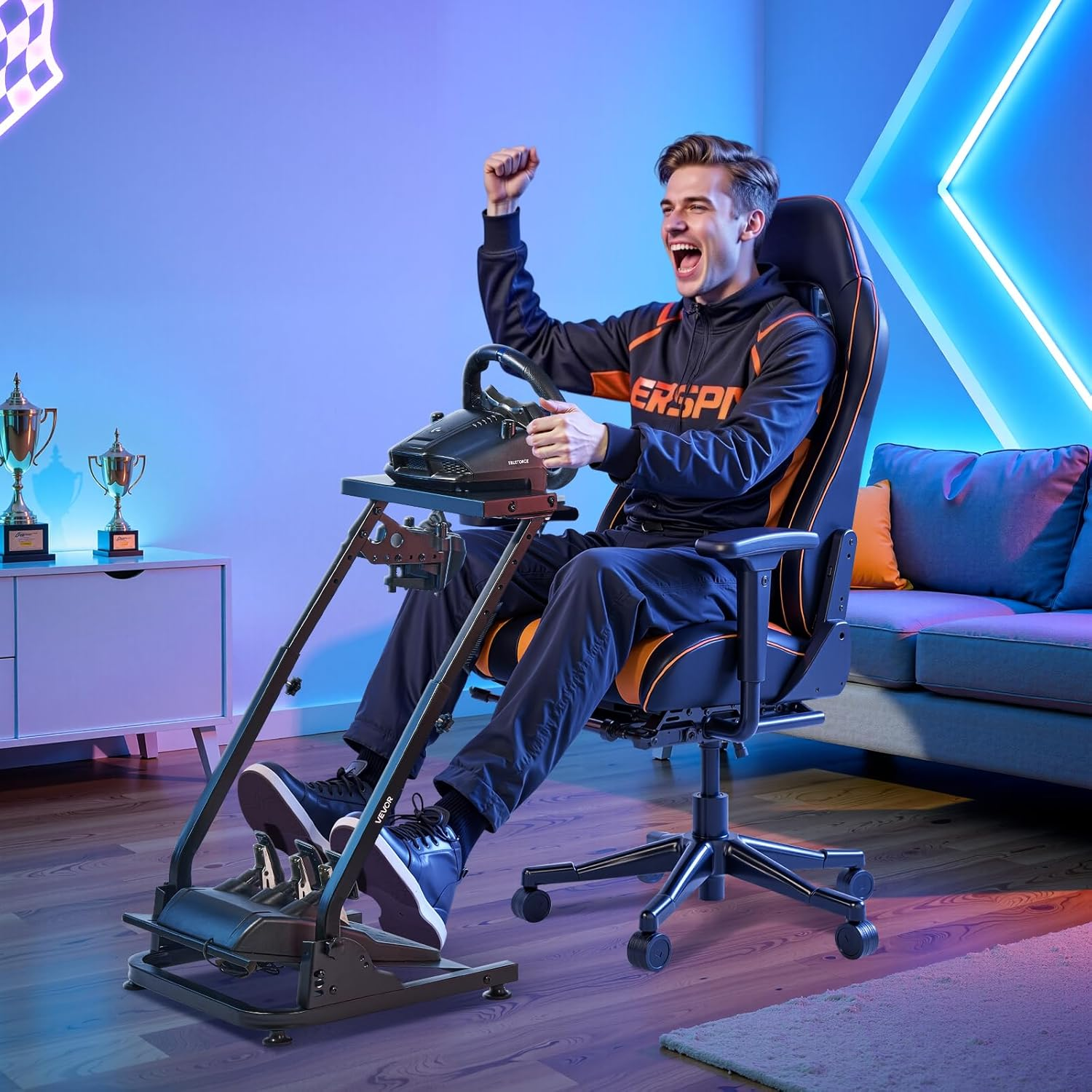 Racing Wheel Stand | Foldable Adjustable Simulator for Logitech & Thrustmaster - Image 8
