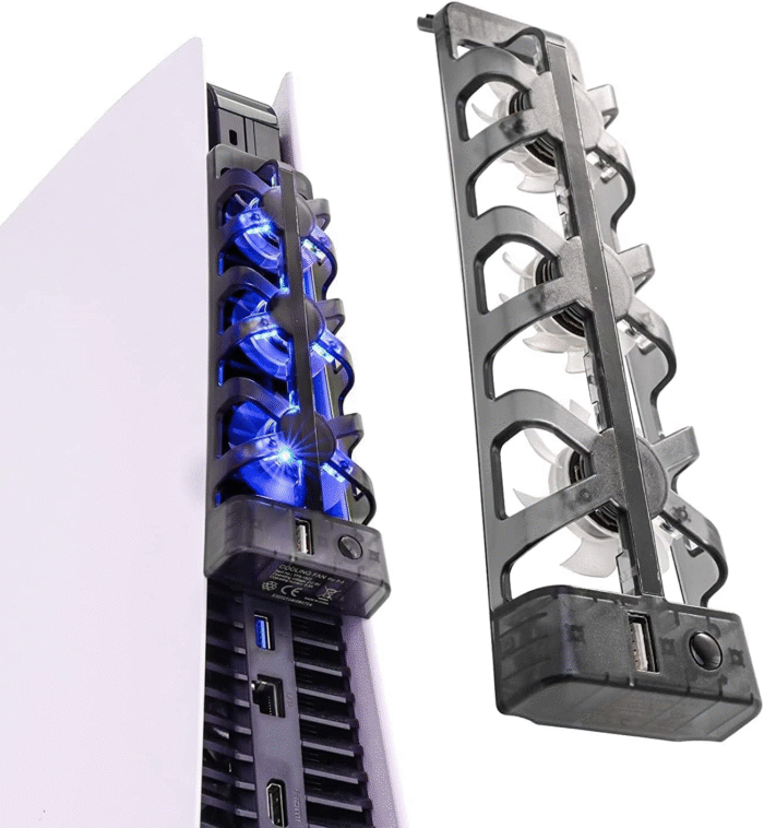PS5 Cooling Fan Compatible with PS5 Disc & Digital Edition, Triple Quiet Fans