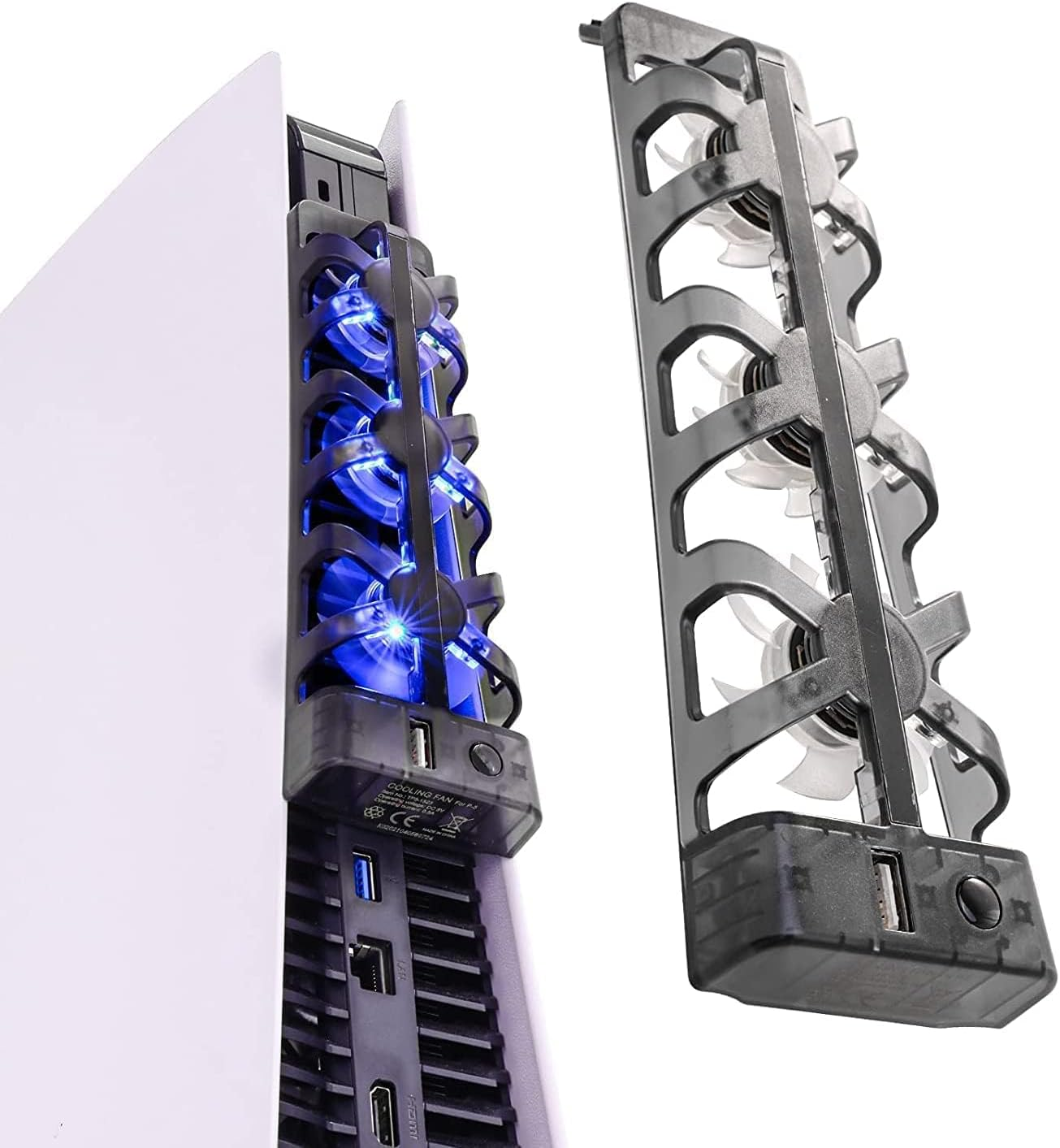 PS5 Cooling Fan Compatible with PS5 Disc & Digital Edition, Triple Quiet Fans