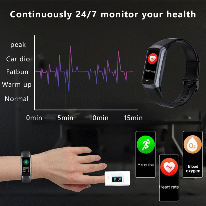 Smart Fitness Tracker Watch 1.1" AMOLED Screen IP68 Waterproof - Image 6
