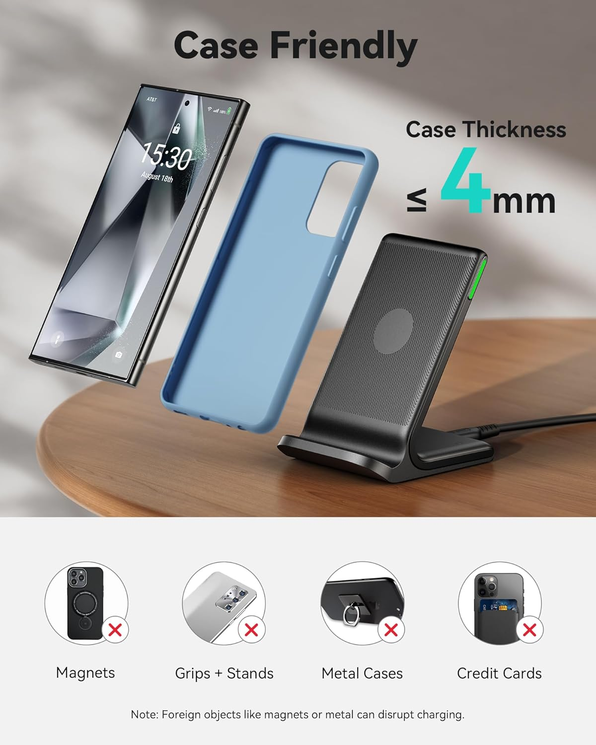 15W Wireless Charger Stand – Fast Qi Charging for iPhone & Samsung - Image 6