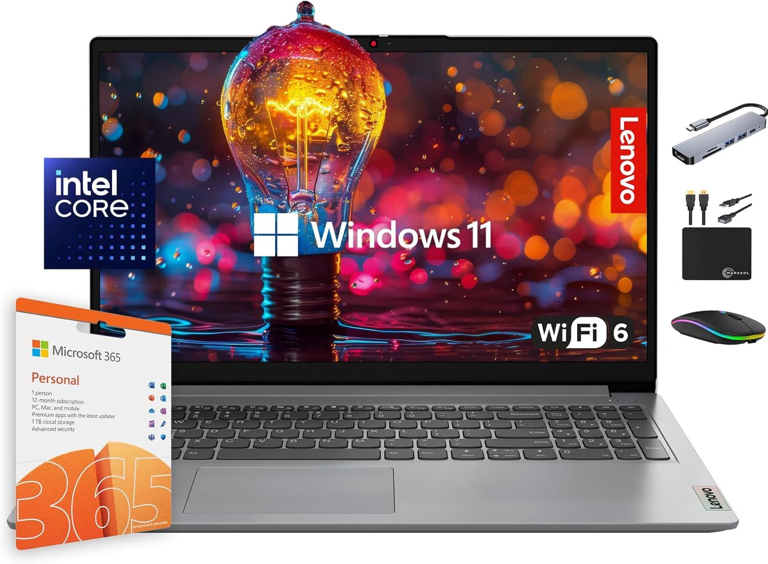 Lenovo IdeaPad 1i 15.6" Laptop 20GB RAM 1.6TB Storage Intel Dual-Core Win11 + Office