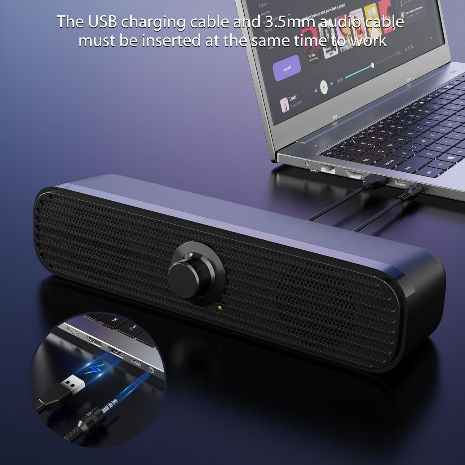 USB Powered Computer Speakers – Wired Stereo Sound with Volume Control, 3.5mm AUX for PC, Laptop & Tablet - Image 5