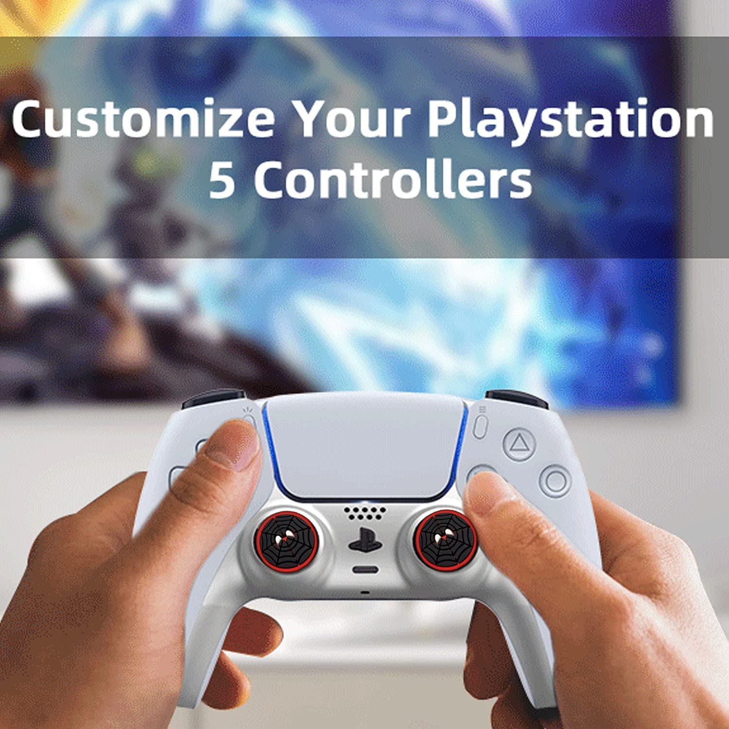 2PCS Thumb Grip Joystick Caps for PS5/PS4/Xbox/Switch Pro | Non-Slip Silicone Covers - Image 2