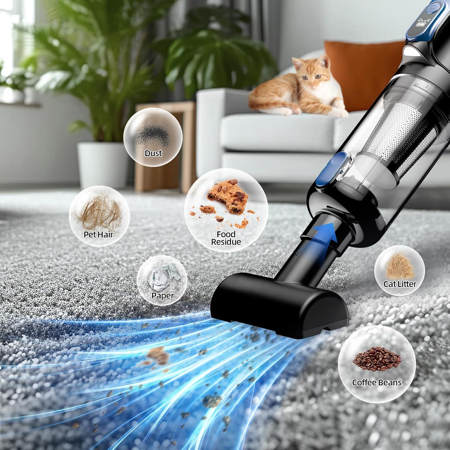 Cordless Car Vacuum & Air Duster 18000Pa Handheld 130W Brushless 7800mAh - Image 3