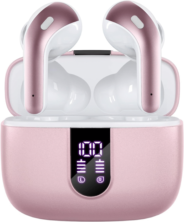 TAGRY X08 True Wireless Earbuds – 60H Playtime, LED Display, Wireless Charging