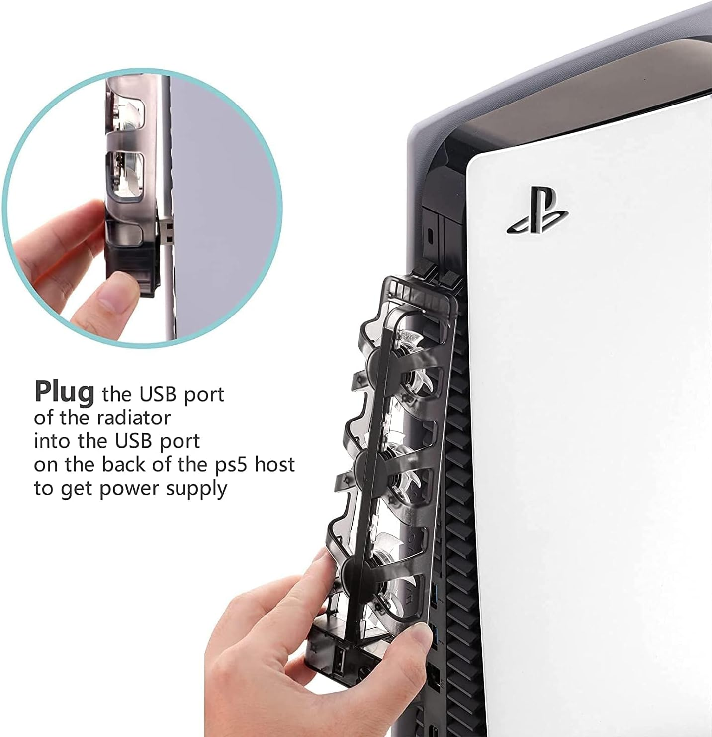 PS5 Cooling Fan Compatible with PS5 Disc & Digital Edition, Triple Quiet Fans - Image 3