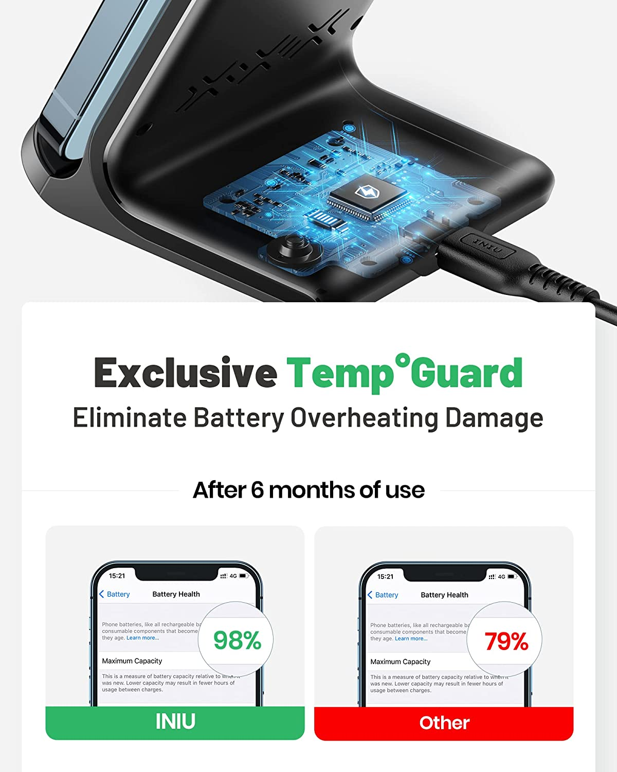 15W Wireless Charger Stand – Fast Qi Charging for iPhone & Samsung - Image 7