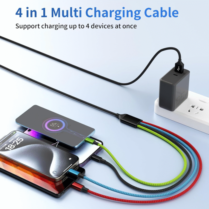 Travel Essentials 4-in-1 Multi Charging Cable [2-Pack, 5FT] – USB-C, Lightning, Micro USB, Dual Type-C - Image 9