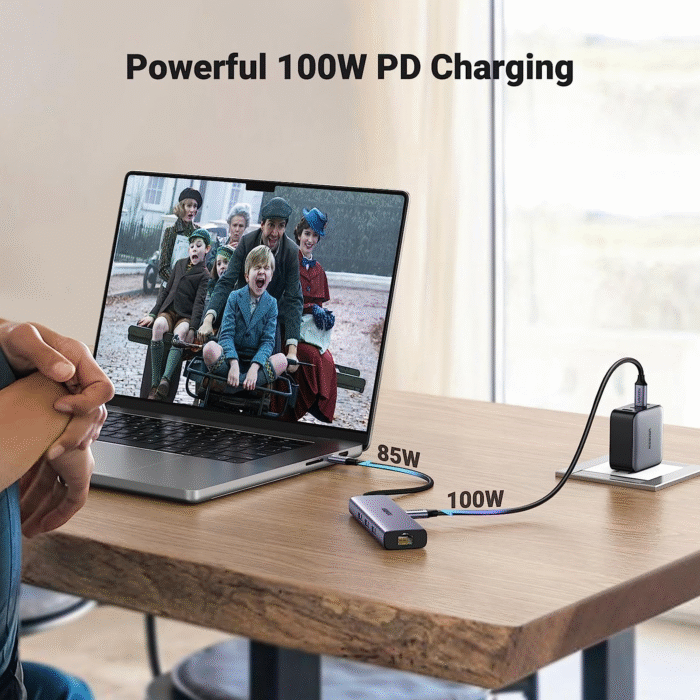 Revodok 6-in-1 USB C Hub 4K HDMI 100W PD Ethernet Adapter for Mac & iPad - Image 3