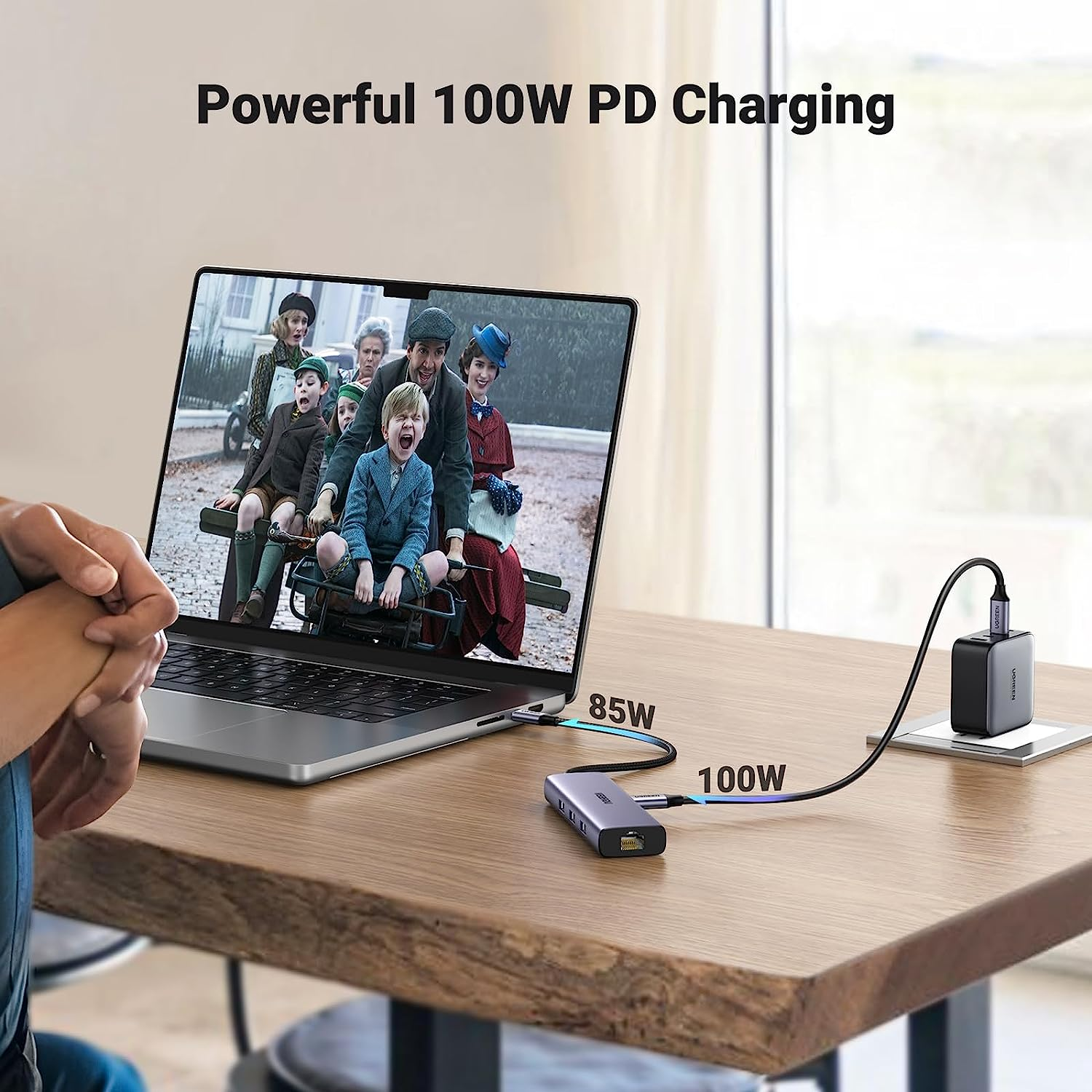 Revodok 6-in-1 USB C Hub 4K HDMI 100W PD Ethernet Adapter for Mac & iPad - Image 3