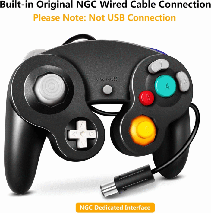 GameCube Wired Controller for Nintendo Wii/GameCube – Classic Black - Image 2