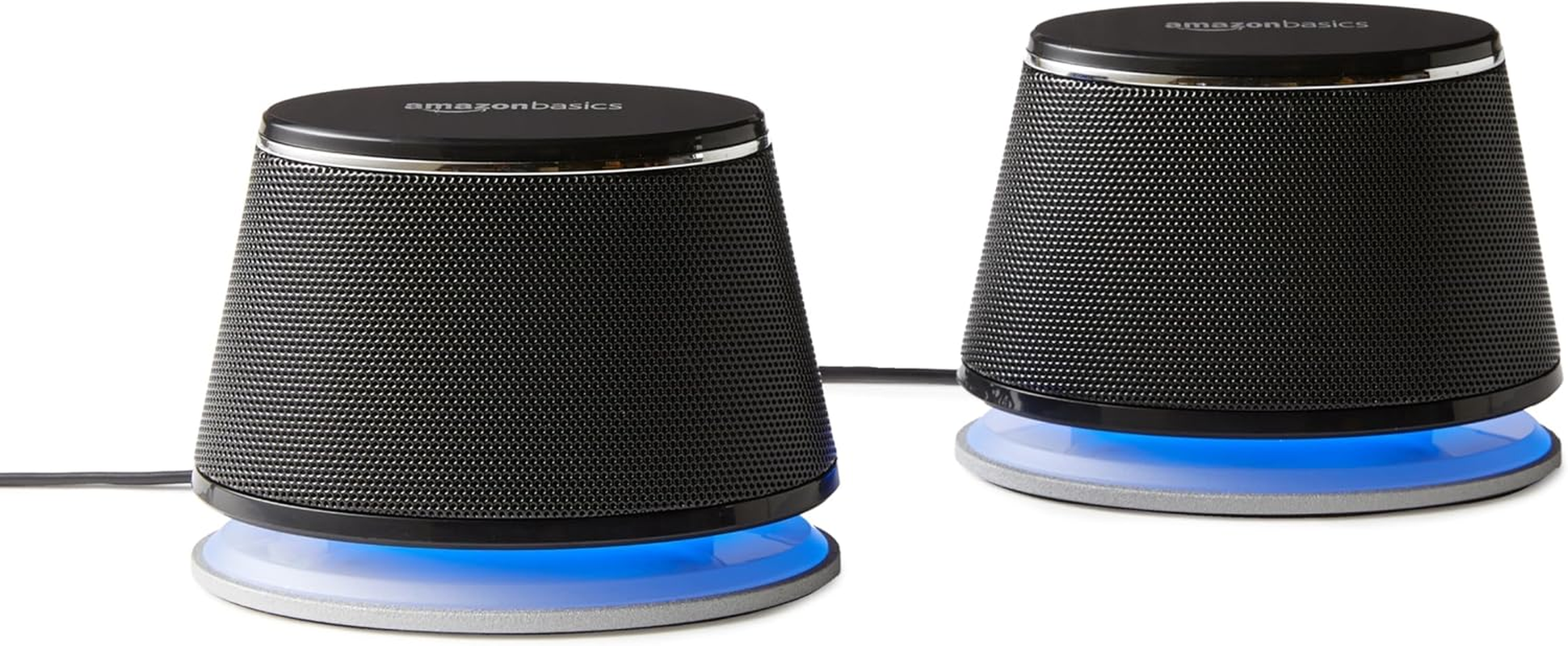 USB Powered Stereo 2.0 Computer Speakers with 3.5mm AUX Input – Compact PC Laptop Audio Set, Black